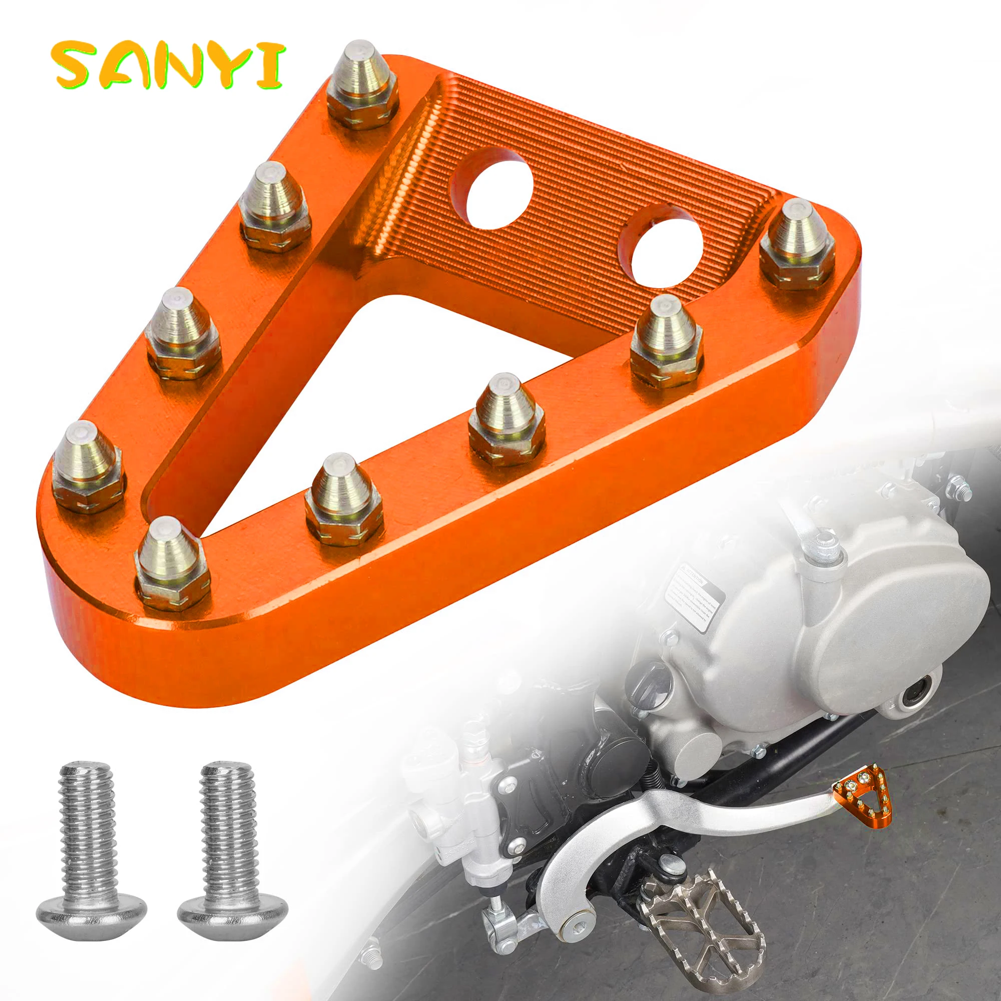 Bild von Hinteres Bremspedal-Schrittplatten-Set mit Spitzenplatte für KTM SX, SX-F, EXC, EXC-F, XC-W, XCF-W, XC, XCF und Husqvarna 125, 150, 250, 350, 450 (Modelljahre 2016–2023)