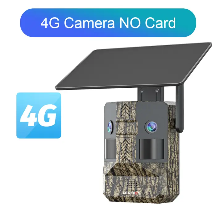 Image de Caméra 4G 4K pour Faune, Double Objectif, Étanche IP66