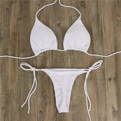Image de Bikini Bandeau Sexy avec Cravate & String - Style Brésilien