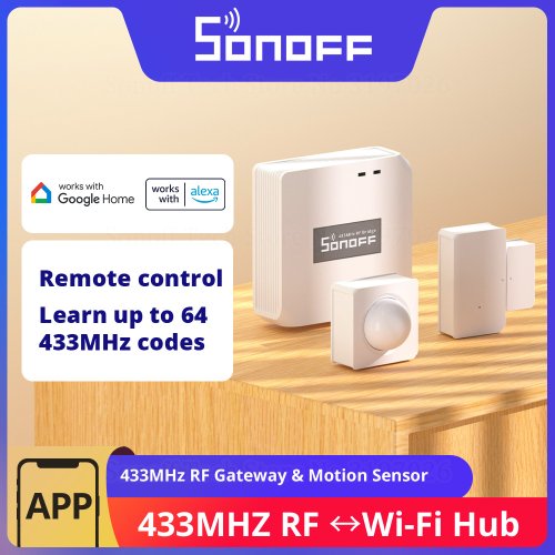 Afbeelding van Sonoff RF Bridge R2 – Slimme 433MHz Gateway met PIR, Deur/raam & Bewegingssensor