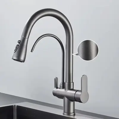 Image de Robinet de Cuisine avec Filtre à Eau et Pulvérisateur 360°