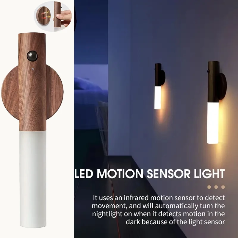Afbeelding van Slimme bewegingssensor nachtlampje met LED-sfeerverlichting, oplaadbare wand- en kastverlichting voor slaapkamer, kinderkamer, hal en keuken – moderne decoratieve verlichting