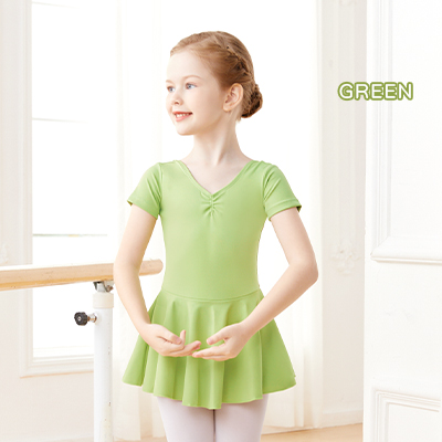 Afbeelding van Meisjes ballet turnpakje jurk roze dans turnpakje met tutu korte mouw ballerina jurk voor peutermeisjes/kleine meisjes/grote meisjes