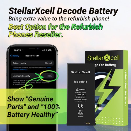 Imagen de Batería Original StellarXcell para iPhone 11 Pro Max, 12, 13, 14, 15 Plus