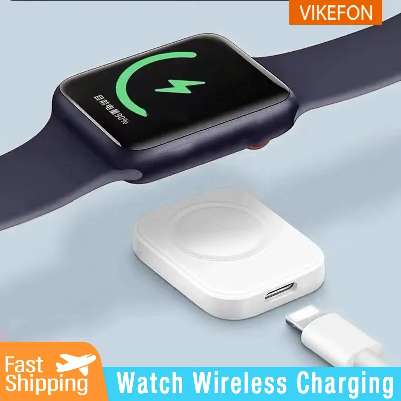 Image of Magnetic Wireless Fast Charger for Apple Watch Series 9, 8, 7, 6, SE – Type-C Charging Dock with iPhone Converter Adapter for iWatch Series 6 & 5
