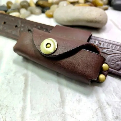 Image de Étui de Ceinture en Cuir pour Couteau Pliant