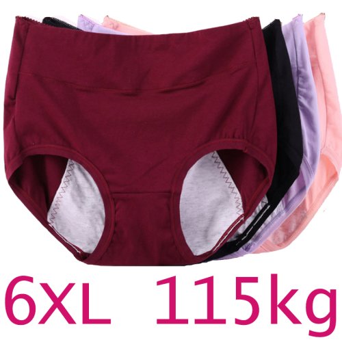 Image of Plus Size High Waist Menstrual Underwear for Women – Leak-Proof, Breathable Pure Cotton Sanitary Panties in 6XL (115kg), Designed for Comfort and Confidence During Your Period