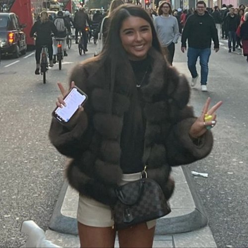 Immagine di Cappotto di Pelliccia di Volpe Autentico per Donna – Modello Invernale 2023 con Collo Alto, Stile Elegante e Caldo, Taglie Grandi