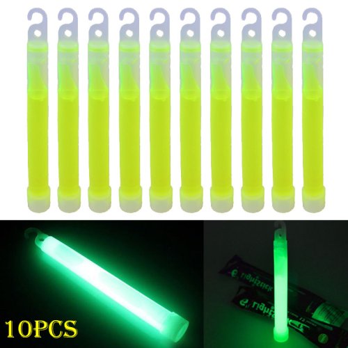 Afbeelding van 10-Pack van 50 Glow Sticks met Haak, 6 Inch Fluorescerende Lichtstokken voor Wandelen, Kamperen, Buitenactiviteiten, Noodgeval, Concerten en Feestverlichting - Gloeiende Stokken