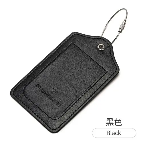 Image de Étiquette de Bagage en Cuir PU Anti-Perte avec Protection Privée