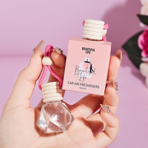 Afbeelding van Roze autogeur auto-interieuraccessoires, auto-benodigdheden met parfumhanger, autogeur voor frisse lucht
