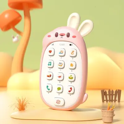 Image de Téléphone Lapin Musical pour Bébé - Jouet Éducatif Sans Batterie