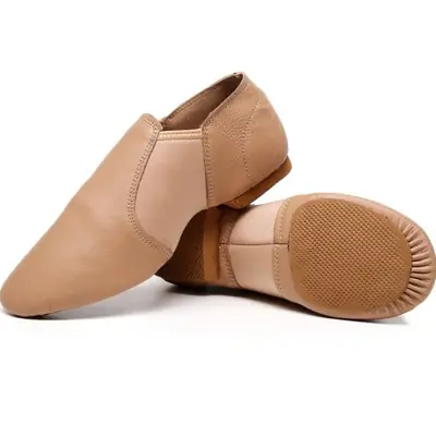 Image de Chaussures de Danse Jazz en Cuir - Marron & Noir