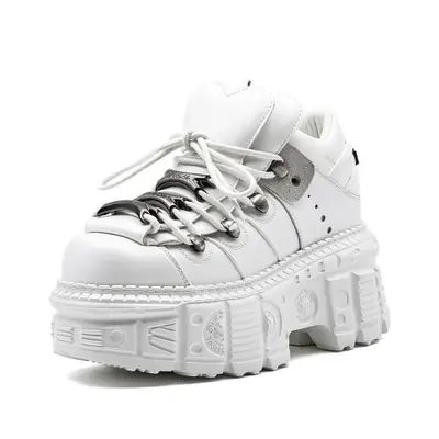 Image de Bottines Gothiques Rock Blancs - Style Punk & Plateforme