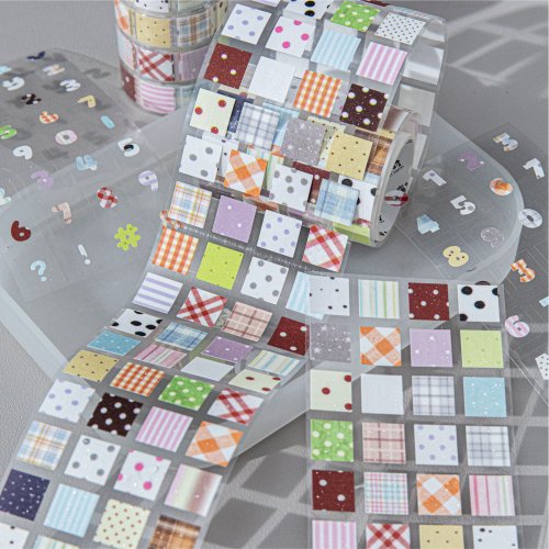 Imagen de 60mm * 1m Kawaii Ins estrella burbuja arena brillante troquelado cinta DIY álbum de recortes diario pegatinas de papelería estética