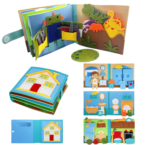 Imagen de Libro Ocupado Montessori para Niños Pequeños: Juego Educativo Silencioso con Actividades de Imitación y Desarrollo de Habilidades Tempranas