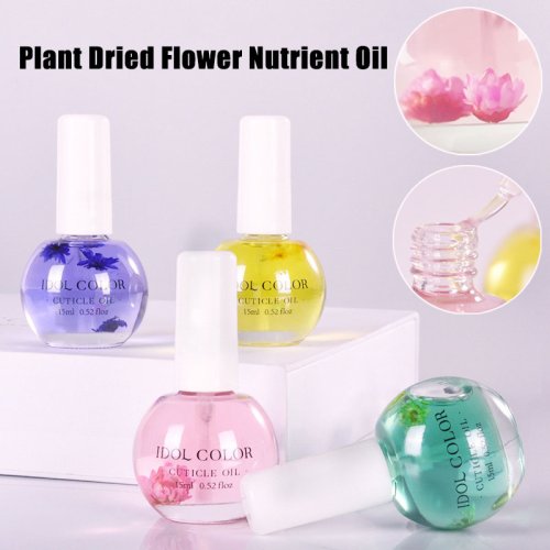 Immagine di 15ML Fiore Secco Cuticole Olio Nutriente Nutrire Ripara Unghie Danneggiate Cura Delle Unghie Trattamento Olio Idratare Rafforzare Le Unghie Luminose