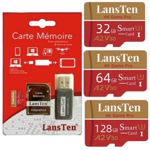 Imagen de Tarjeta Micro SD de Alta Velocidad Original 32GB, 64GB y 128GB Clase 10 UHS-I U1/U3 para Cámaras, Teléfonos y Dispositivos Móviles