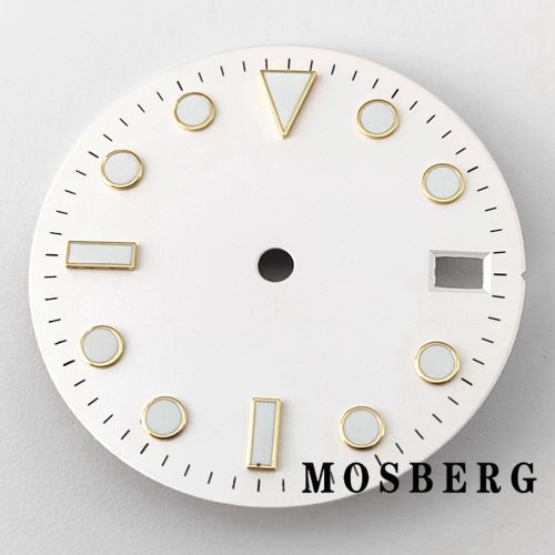 Immagine di Quadrante da 28,5 mm con Lancette Luminose per Orologi Automatici NH35, NH36, ETA 2824-2, 2836, PT5000, Miyota 8215, 8205, DG2813 - Accessorio di Alta Qualità