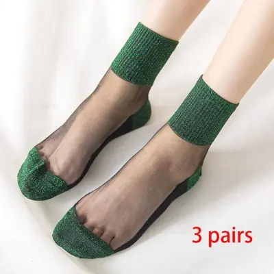 Image de Chaussettes Transparentes Pailletées - Élégantes & Brillantes
