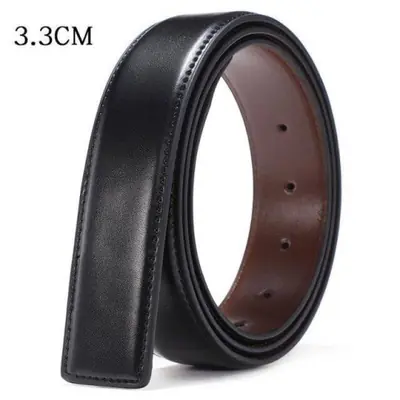 Image de Ceinture Homme en Cuir Véritable Réversible Sans Boucle