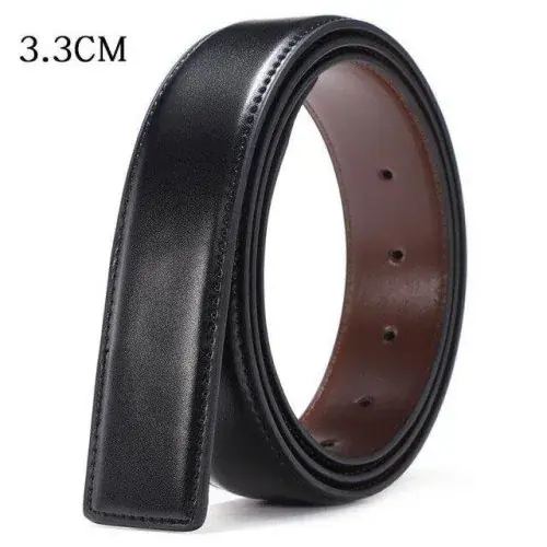 Image de Ceinture Homme en Cuir Véritable Réversible Sans Boucle