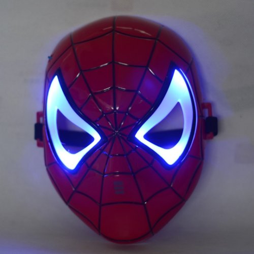 Maska LED Superbohaterów – Spider-Man, Iron Man, Hulk, Kapitan Ameryka – Kostium Cosplay na Halloween i Imprezy Tematyczne