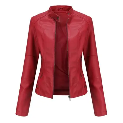 Image de Veste en Cuir Slim Fit Femme - Style Moto Noir