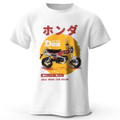 Afbeelding van Retro Motorfiets Kunst T-Shirt van 100% Premium Katoen, Slim Fit met Handgeschilderde Motorfiets Grafiek voor Motorrijders