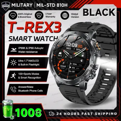 Image de Montre Connectée T-Rex 3 - Étanche IP69K, GPS & Appels Bluetooth