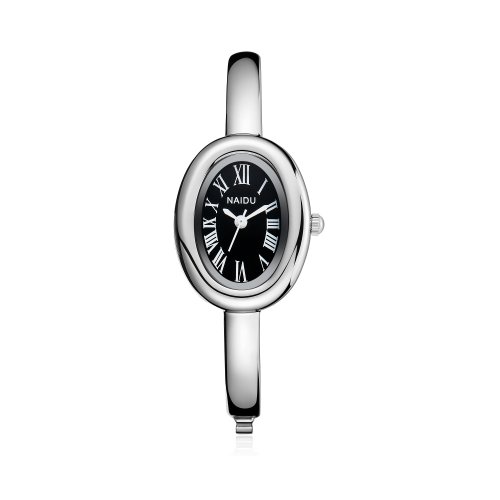 Imagen de Reloj de pulsera elegante de lujo a la moda para mujer, reloj de cuarzo ovalado con Número Romano re...