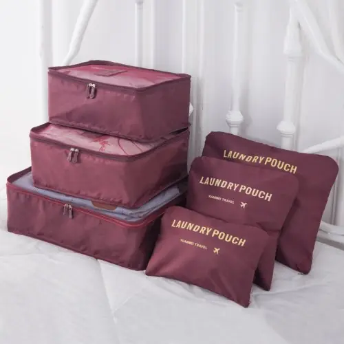 6 Pieces of Wine Red
