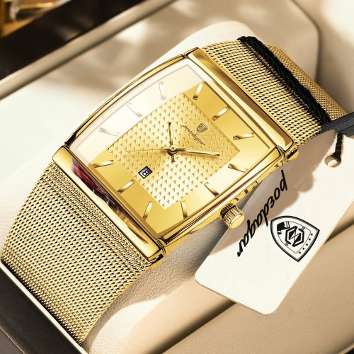 Immagine di POEDAGAR Top Luxury Men Watch Maglia in acciaio inossidabile Data Orologio da polso da uomo luminoso...
