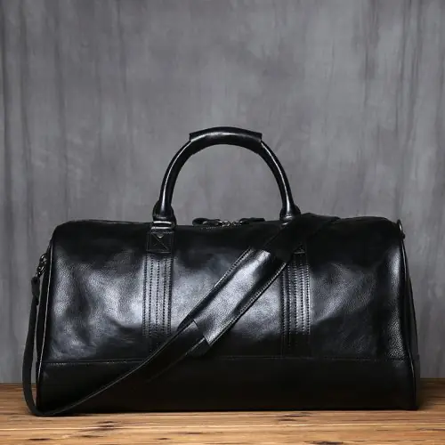 Image de Sac de Voyage en Cuir Véritable pour Homme - Grande Capacité & Style Élégant