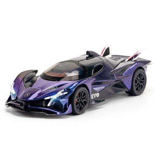 Imagen de Coche de Juguete Apollo Evo a Escala 1:32, Modelo de Aleación con Luces y Sonido, Puertas Abatibles, Vehículo de Carreras con Diseño Deportivo, Regalo Ideal para Niños