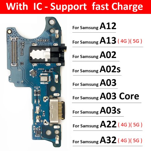 Afbeelding van USB Oplader Board Dock Port Connector Flex Kabel voor Samsung Galaxy A12, A02, A02s, A03s, A03 Core, A13, A22, A32, A33, A53, A04 (4G & 5G)