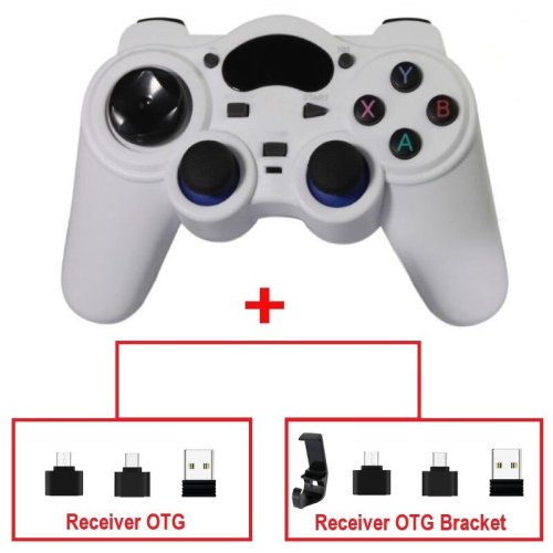 Imagen de 2,4G controlador Gamepad joystick inalámbrico con convertidor OTG para P3 teléfono Android Tablet PC Smart TV Box