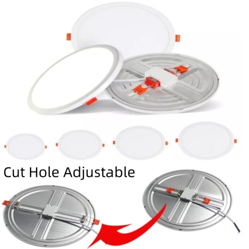 Immagine di Luci di pannello a LED Faretto da incasso a soffitto ultra sottile da 50 mm a 210 mm Lampada da pannello regolabile con foro tagliato AC85-265V Lampada per illuminazione per interni