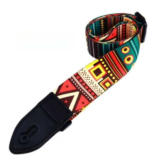 Image de Sangle de Guitare en Cuir Réglable - Design Élégant