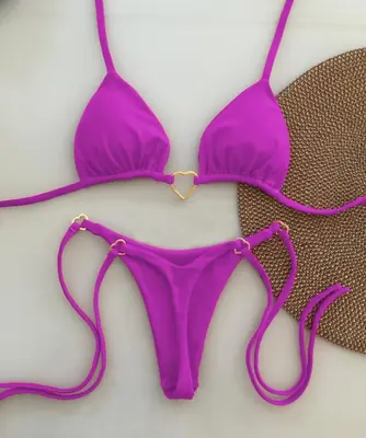 Image de Bikini Rouge Élégant Taille Basse - Style Brésilien