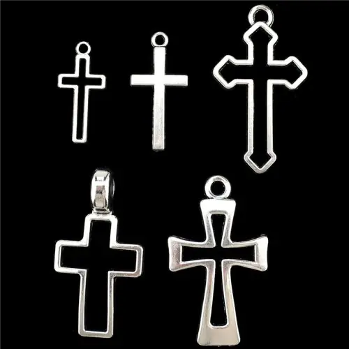 Image de Breloques Croix Argentées - Lot de 10, 20 ou 30 Pièces