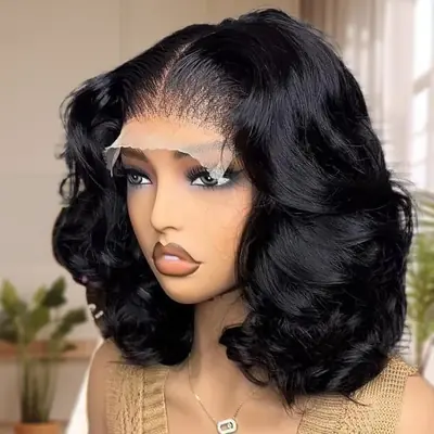 Image de Perruque Bob Body Wave 4x27 en Cheveux Brésiliens Naturels