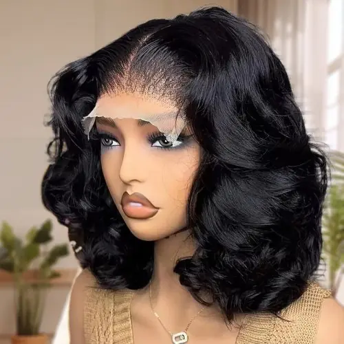 Image de Perruque Bob Body Wave 4x27 en Cheveux Brésiliens Naturels