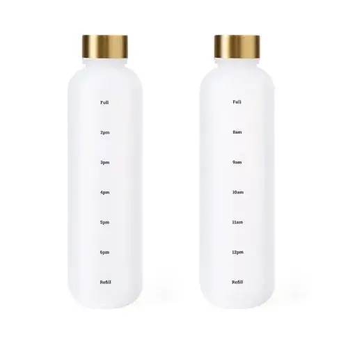 Image de Bouteille d'eau 1L anti-fuite avec marqueur de temps - Motivante & réutilisable
