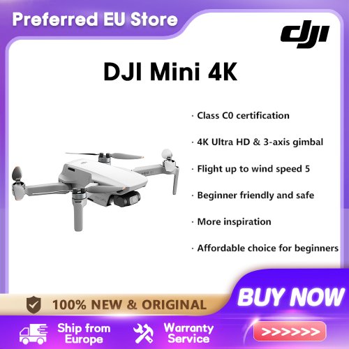 Immagine di Drone DJI Mini 4K con Stabilizzazione 3 Assi e Trasmissione Video 10 km