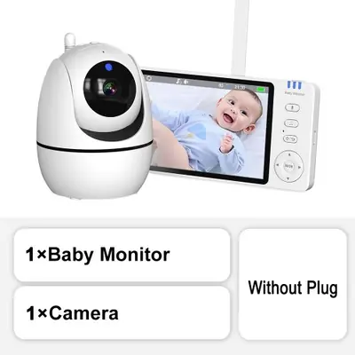Image de Moniteur bébé 5 pouces avec caméra PTZ et capteur de température