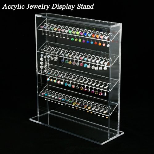 Imagen de Soporte Multifuncional de Acrílico para Exhibición de Joyas y Piercings, Organizador de Pendientes con Estante de Almacenamiento para Vendedores