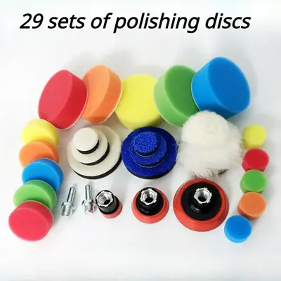 Image de Kit de Polissage Voiture 29 Pièces - Mousse & Adaptateurs