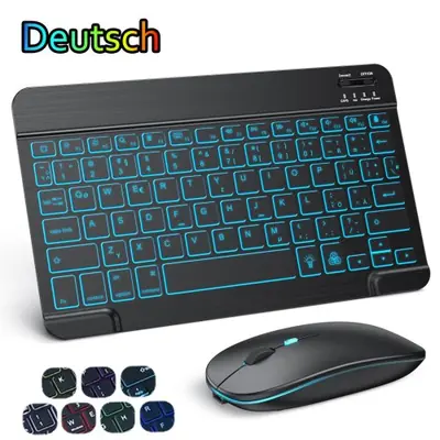 Image de Clavier et Souris Sans Fil Rétroéclairés 10 Pouces