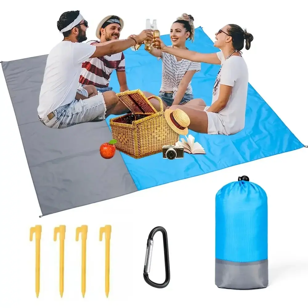 Bild von Wasserdichte Stranddecke 200 x 140 cm – Sanddichte Picknickmatte für Strand, Camping und Outdoor-Aktivitäten